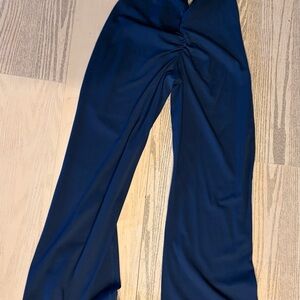Elegant Navy Wide-Leg Pants